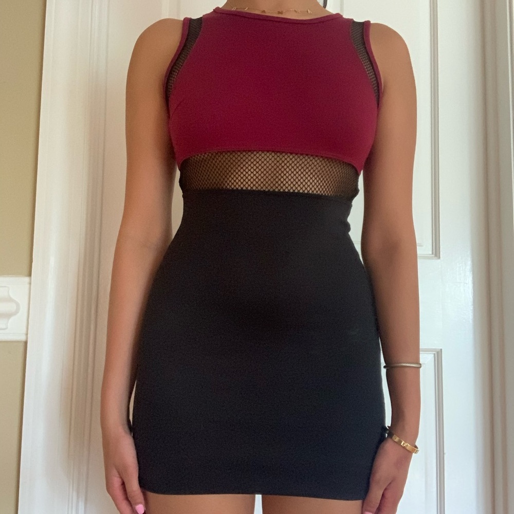 Maroon and Black dress